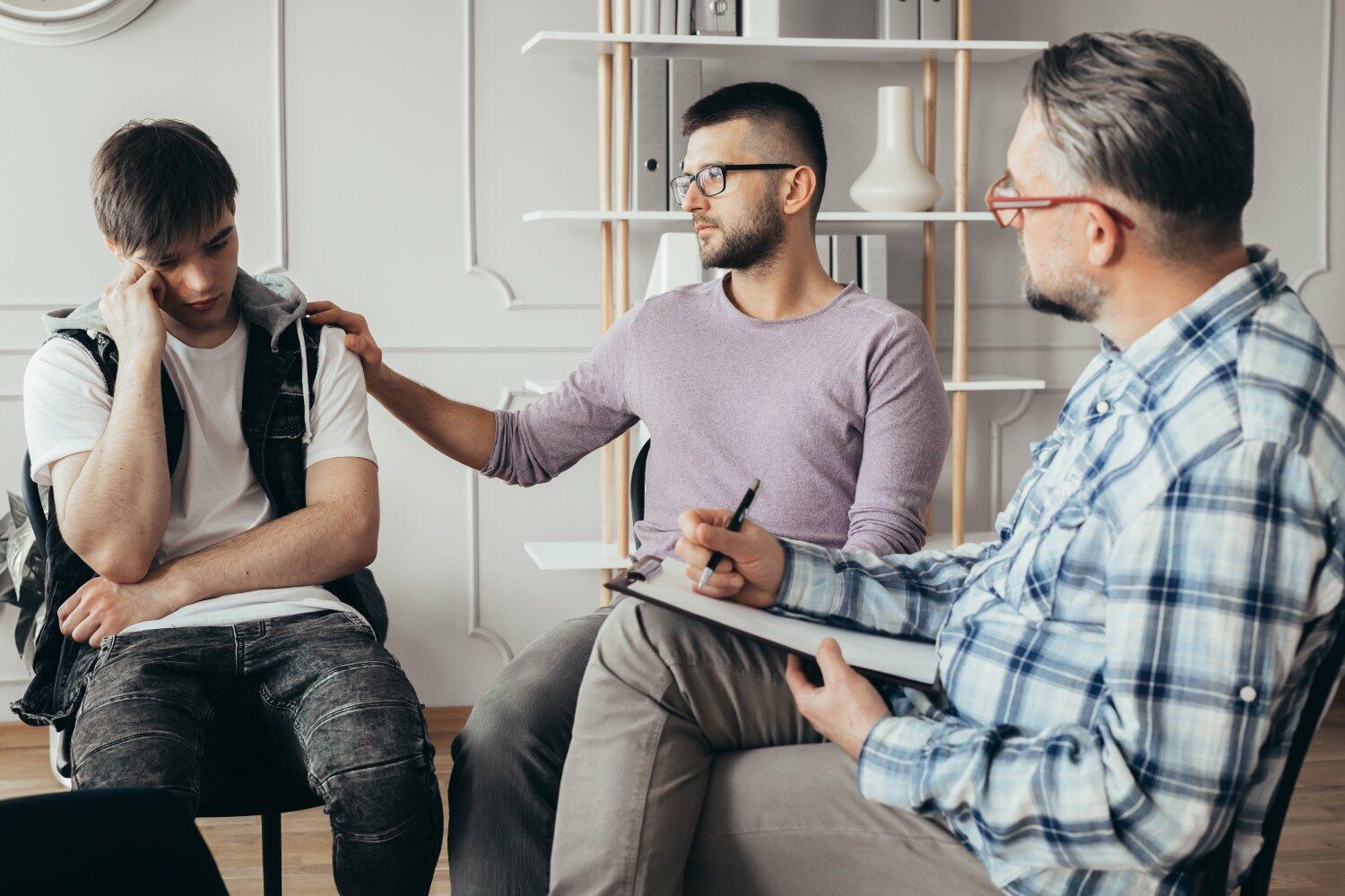 men undergoing therapy